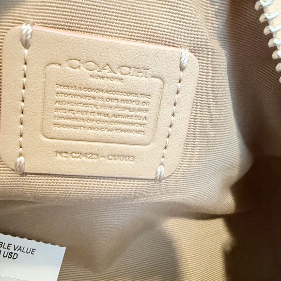 Coach Mini Barrel Bag Peach Cream Signature Shoulder Bag - Picture 10 of 12